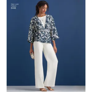 6438 Misses' Easy Pants, Kimono, and Top