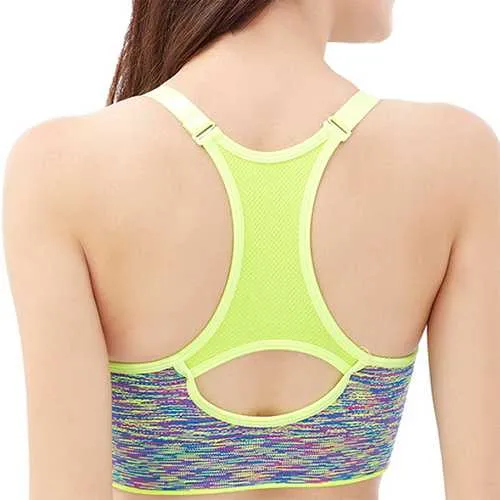 Adjustable Spaghetti Straps Seamless Professional Shakeproof Sports Bra Tank Top Sweat