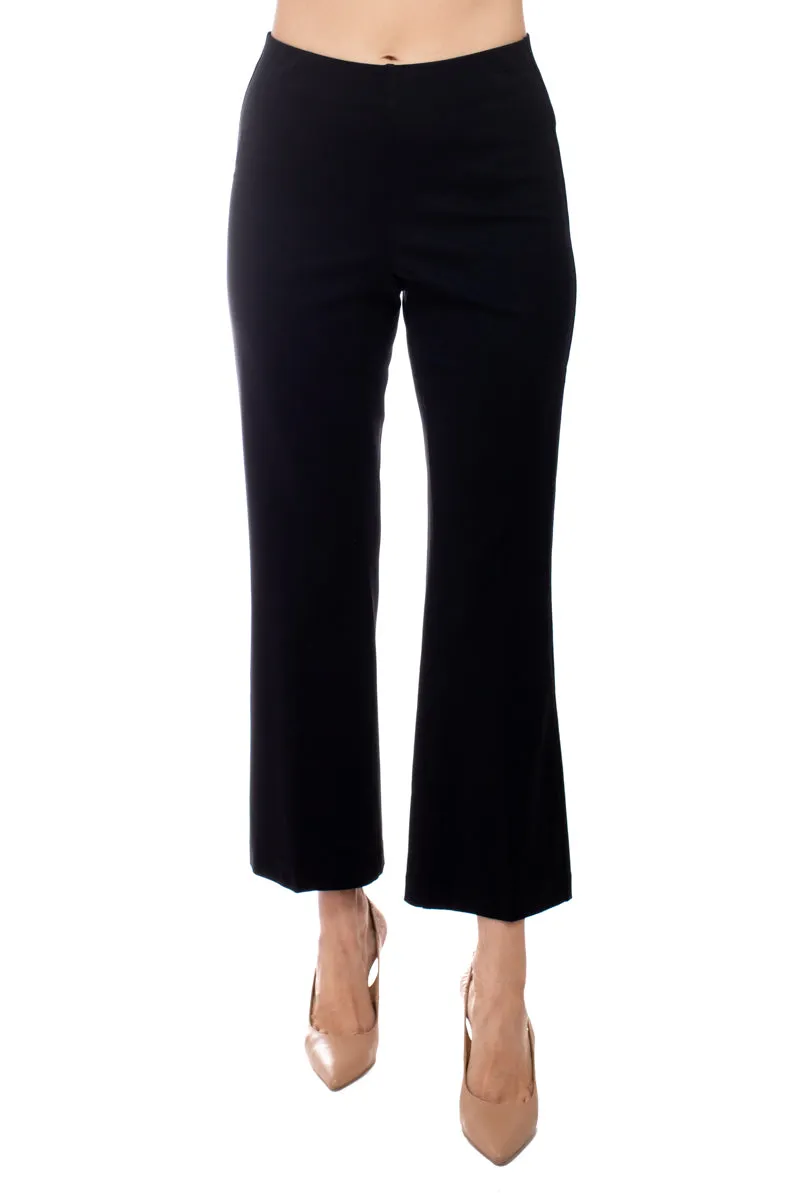 Adrianna Papell mid banded waist kick flare hem pull on solid ponte knit pant