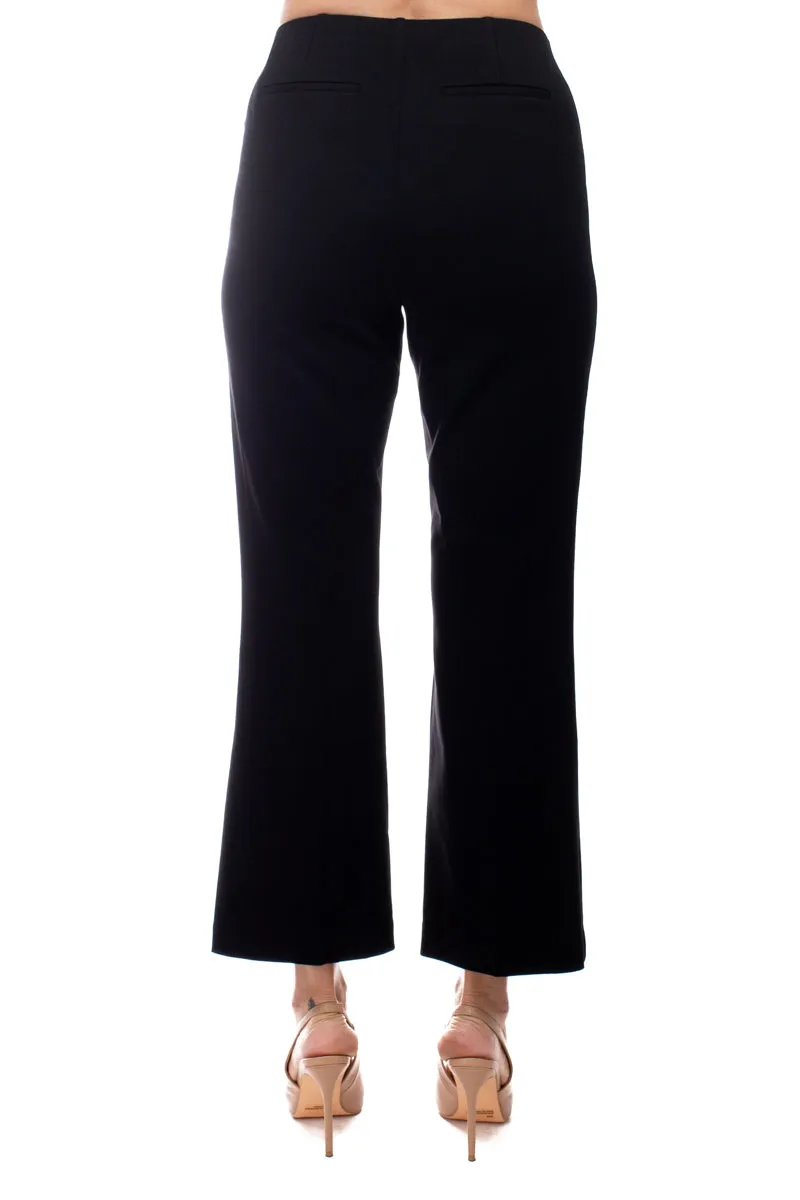 Adrianna Papell mid banded waist kick flare hem pull on solid ponte knit pant