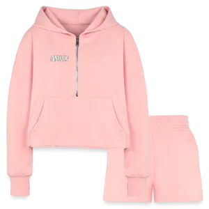 AM&IS Women’s Cropped Hoodie & Jogger Short Outfit Set