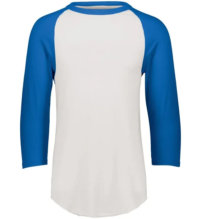 Augusta 2.0 White/Royal Blue 3/4 Sleeve Adult Baseball Tee