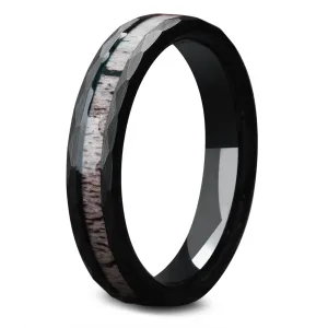 Boone - Deer Antler & Black Tungsten (4mm Width)