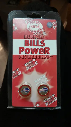 Buffalo Bills Halo Sports Inc. Womens Power Pin Circular Stud Earrings