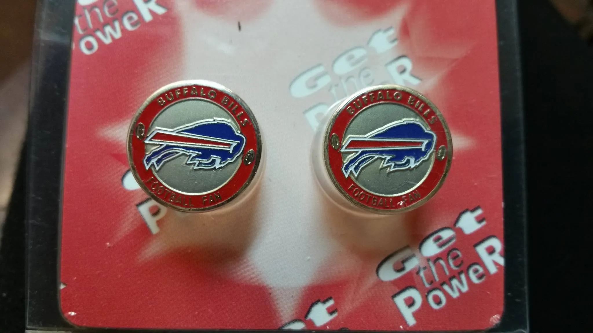 Buffalo Bills Halo Sports Inc. Womens Power Pin Circular Stud Earrings