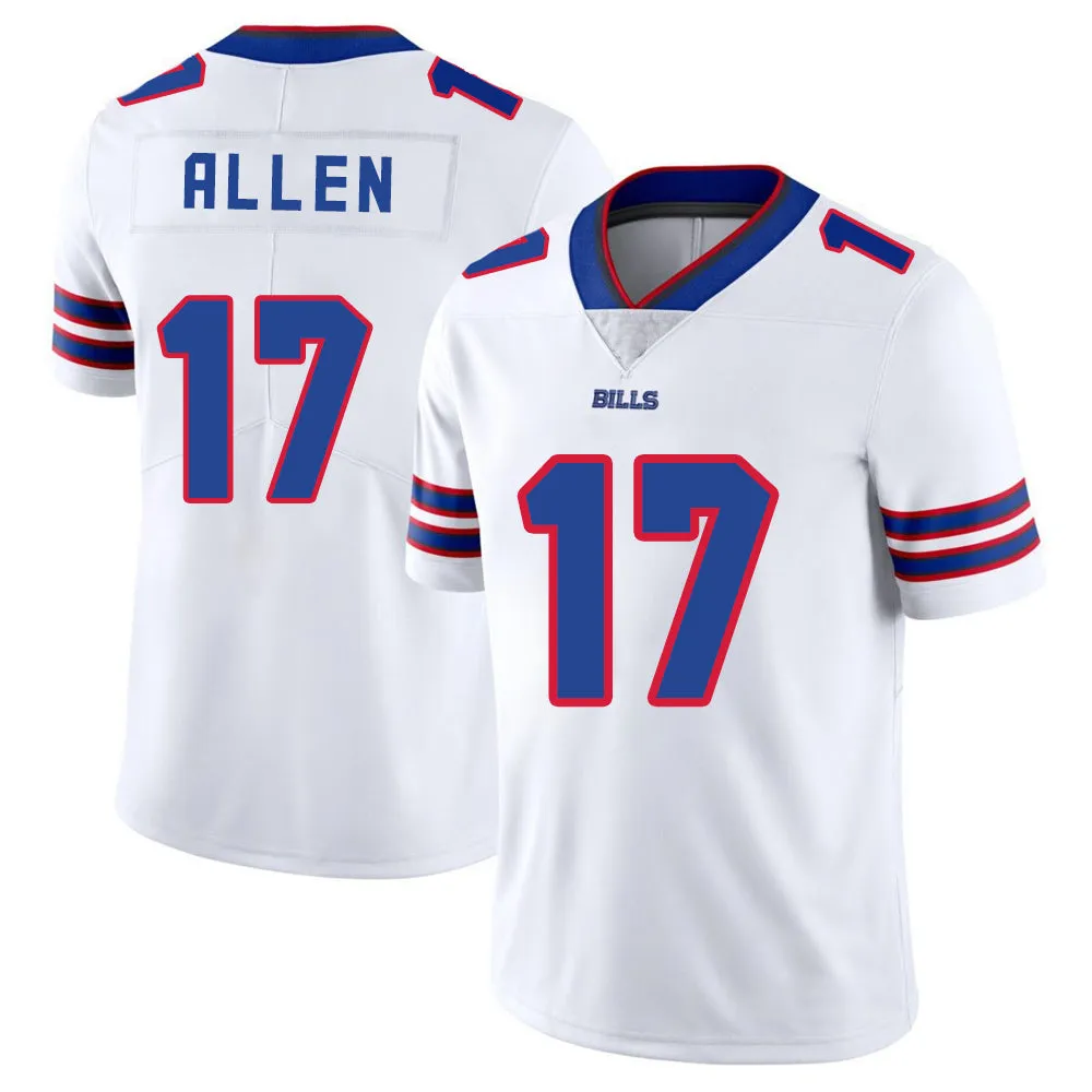 Buffalo Bills Jersey #17 Allen White Youth Adult Men's Football Team Color Away Player Jersey