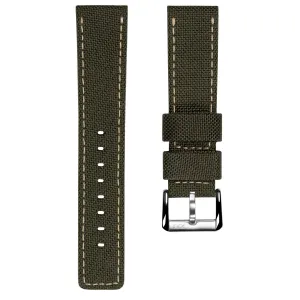 Cordura® Sailcloth Watch Strap - Army Green