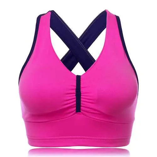 Cozy Criss-cross Professional Shakeproof Tops Wireless Breathable Sports Yoga Vest Bra