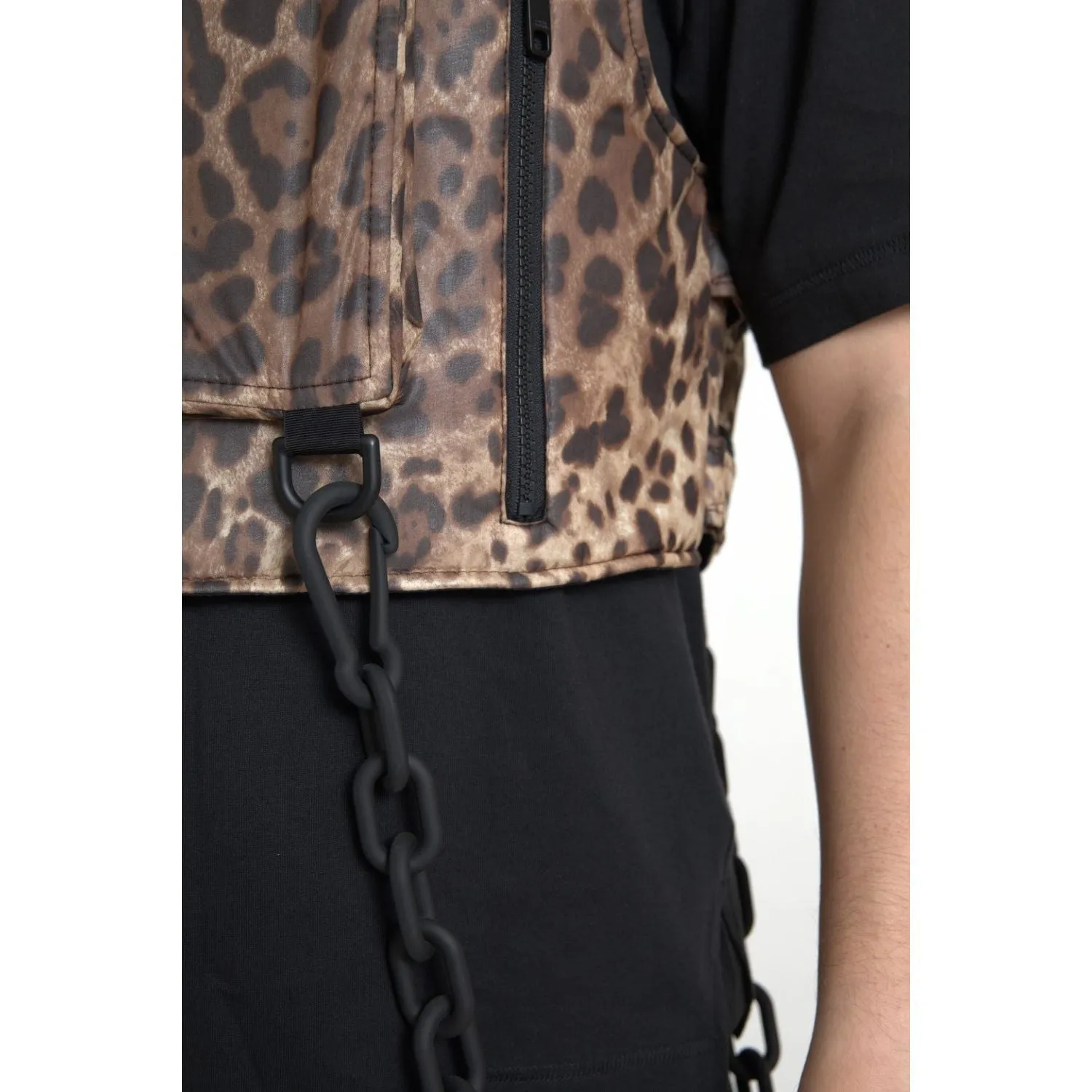 Dolce & Gabbana Silk Leopard Vest Exclusive Sportswear