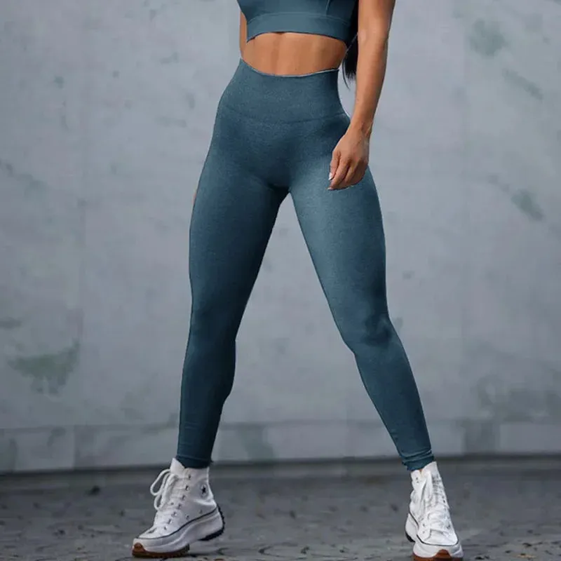 Fitness Sport Seamless Running Yoga Sportswear High Waist Push Up Pants Athletic Slim Jogging Female Leggings