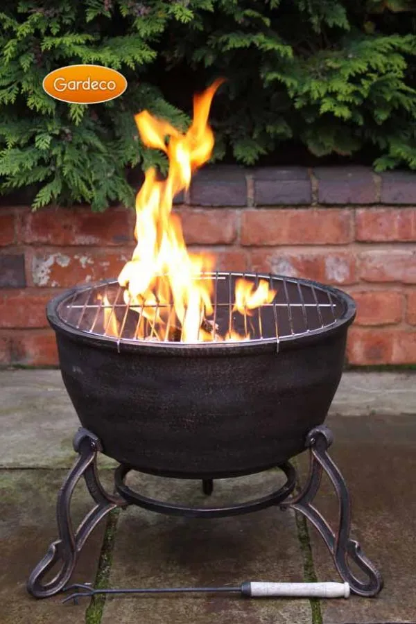 Gardeco Elidir Firepit With BBQ Grill