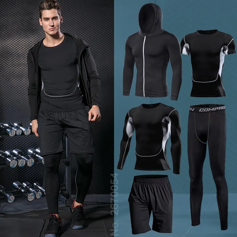 GYM Compression Sportswear for Men's Training Fitness Tights Sport Suit Male Outdoor Running Jogging Sports Tracksuit Dry Fit