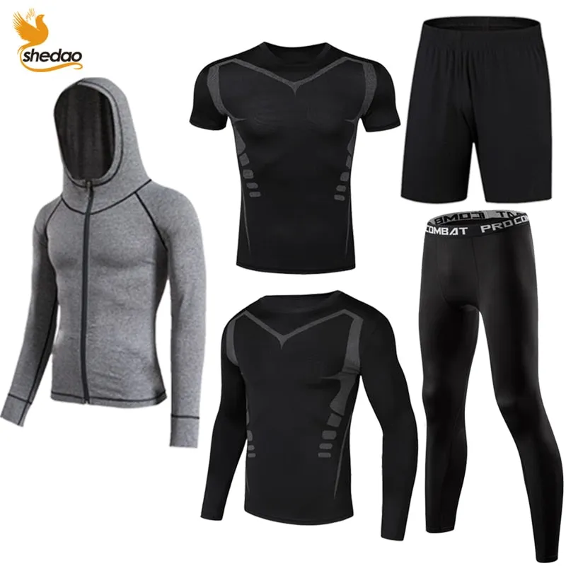 GYM Compression Sportswear for Men's Training Fitness Tights Sport Suit Male Outdoor Running Jogging Sports Tracksuit Dry Fit