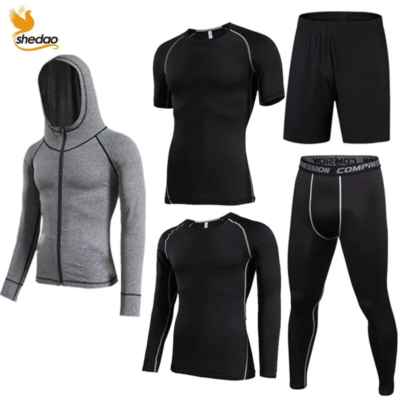 GYM Compression Sportswear for Men's Training Fitness Tights Sport Suit Male Outdoor Running Jogging Sports Tracksuit Dry Fit