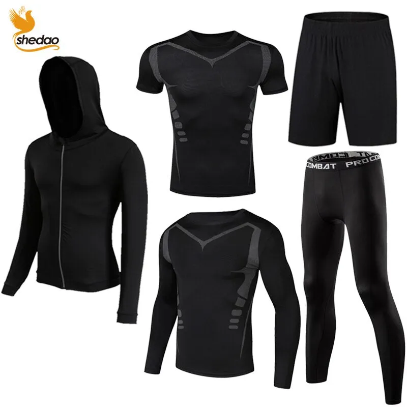 GYM Compression Sportswear for Men's Training Fitness Tights Sport Suit Male Outdoor Running Jogging Sports Tracksuit Dry Fit