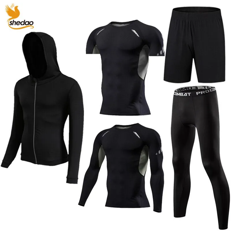 GYM Compression Sportswear for Men's Training Fitness Tights Sport Suit Male Outdoor Running Jogging Sports Tracksuit Dry Fit