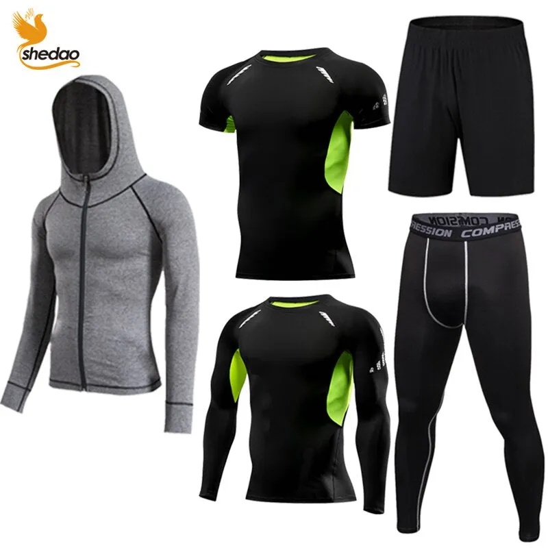 GYM Compression Sportswear for Men's Training Fitness Tights Sport Suit Male Outdoor Running Jogging Sports Tracksuit Dry Fit