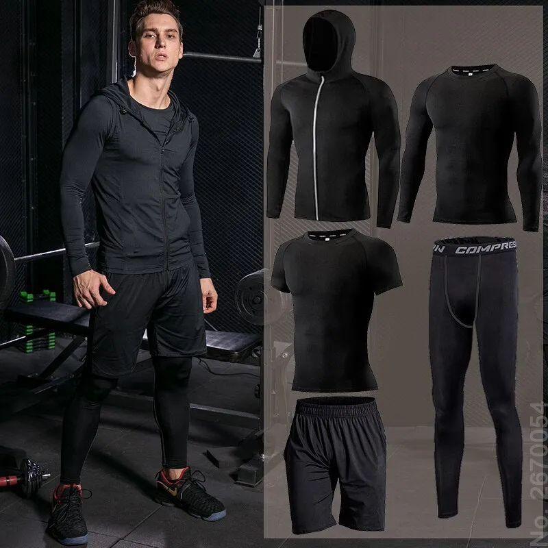 GYM Compression Sportswear for Men's Training Fitness Tights Sport Suit Male Outdoor Running Jogging Sports Tracksuit Dry Fit