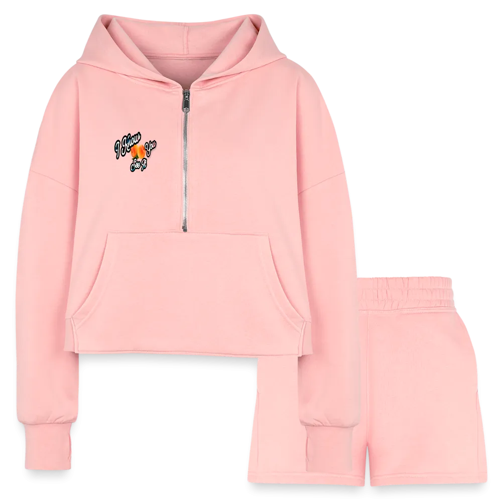 I Know You See It Women’s Cropped Hoodie & Jogger Short Outfit Set