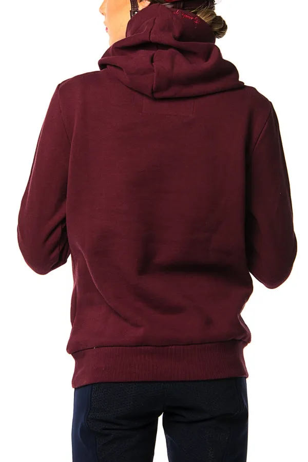 Jill Hooded Sweat (Burgundy)