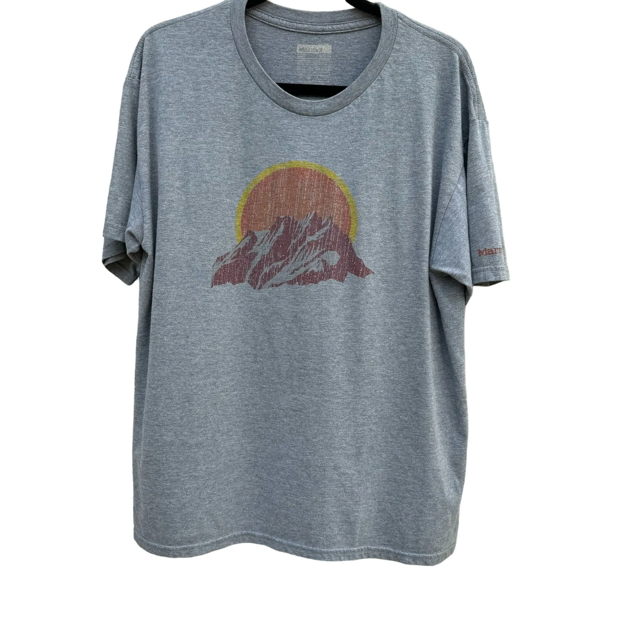 Marmot Mens Gray Mountain Graphic Print Crew Neck Short Sleeve Tee Shirt - Large