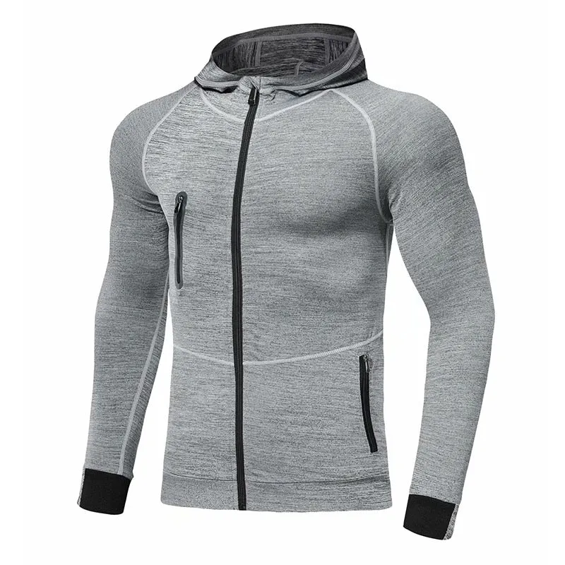 Men Brand Hoodies Gym Sport Running Training Fitness Bodybuilding Sweatshirt Outdoor Sportswear Male Hooded Jacket MMA Dry Fit