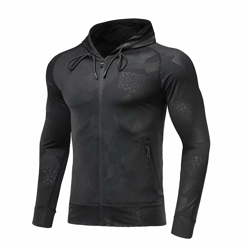 Men Brand Hoodies Gym Sport Running Training Fitness Bodybuilding Sweatshirt Outdoor Sportswear Male Hooded Jacket MMA Dry Fit