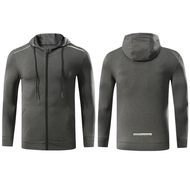 Men Brand Hoodies Gym Sport Running Training Fitness Bodybuilding Sweatshirt Outdoor Sportswear Male Hooded Jacket MMA Dry Fit