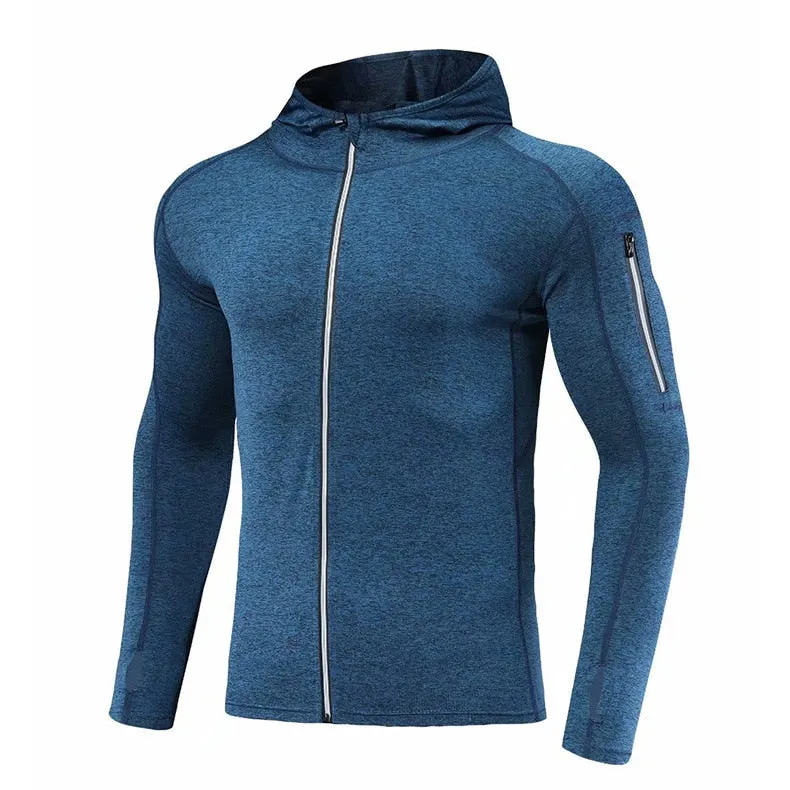 Men Brand Hoodies Gym Sport Running Training Fitness Bodybuilding Sweatshirt Outdoor Sportswear Male Hooded Jacket MMA Dry Fit