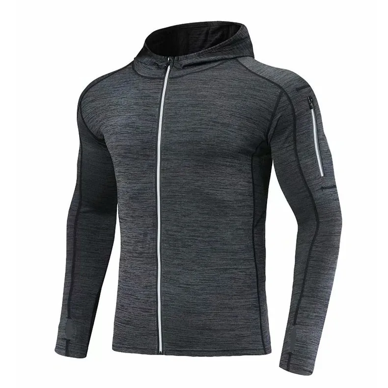 Men Brand Hoodies Gym Sport Running Training Fitness Bodybuilding Sweatshirt Outdoor Sportswear Male Hooded Jacket MMA Dry Fit