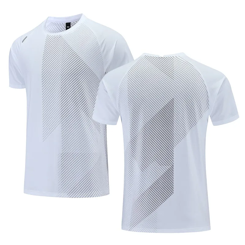 Quick Dry Men Running T-shirt Fitness Sports Top Gym Training Shirt Breathable Jogging Casual Sportswear