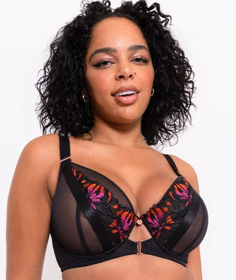 Scantilly Mesmerise Plunge Bra - Black Multi