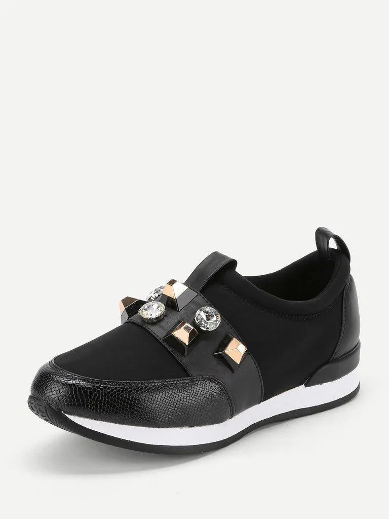 Studded Detail Low Top Sports Trainers