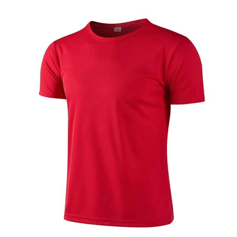 Summer t Shirt For Men Casual White t-Shirts Man Short Sleeve Top Breathable Tees Quick Dry Gym Shirt Soccer Jersey Male Clothes