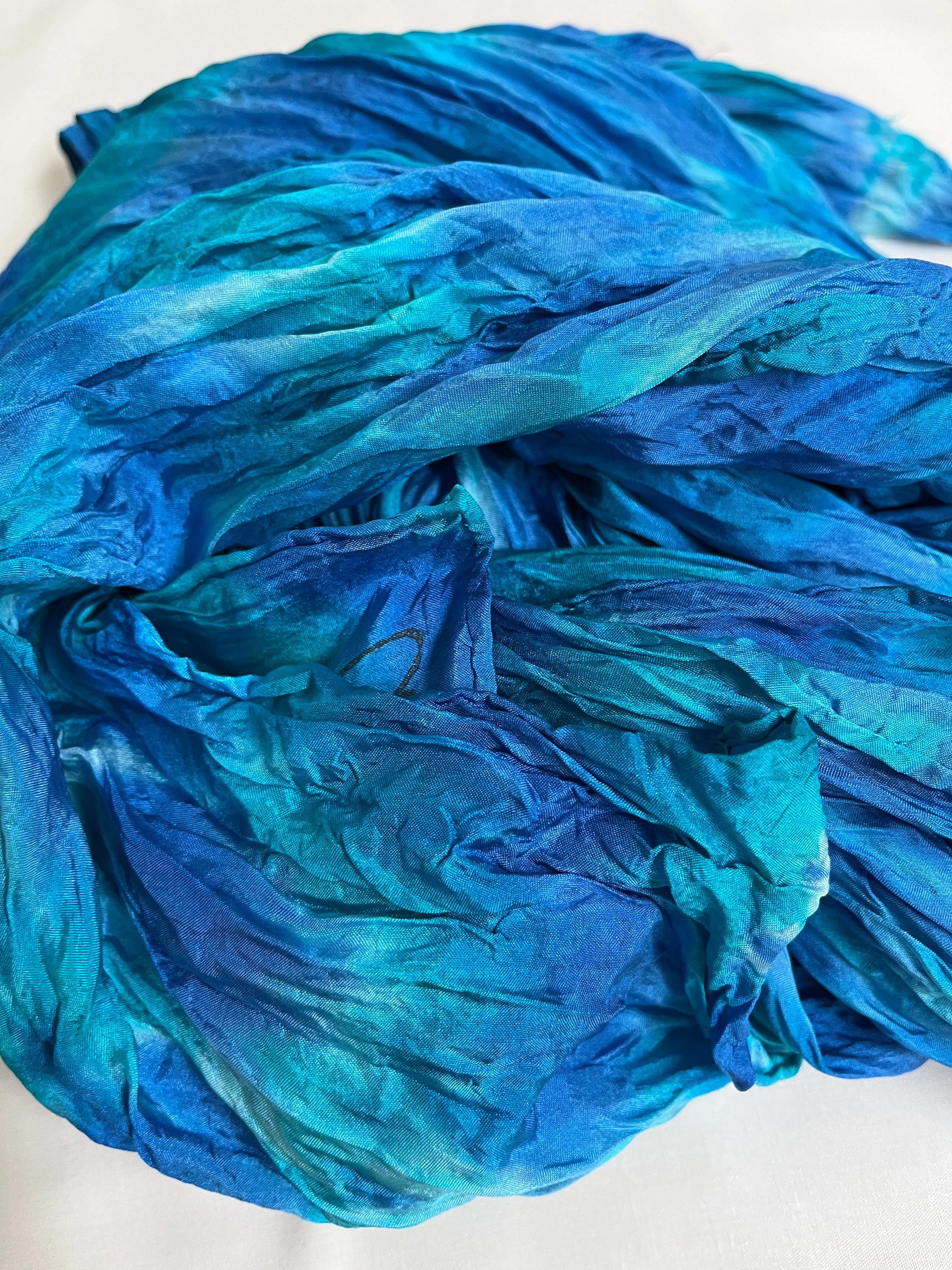 The “Activity Scarf” Blue - hand-dyed silk scarf - $125