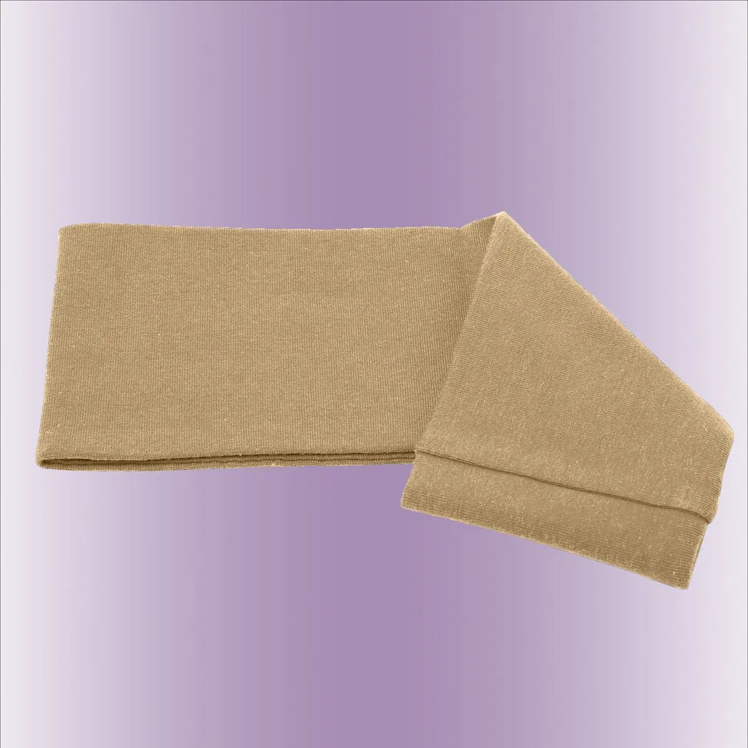 Women's Headbands Cotton Jersey 3" Wide Yoga Fitness Fashion Made in the USA Beige