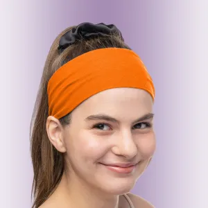 Women's Headbands Cotton Jersey 3" Wide Yoga Fitness Fashion Made in the USA Tangerine