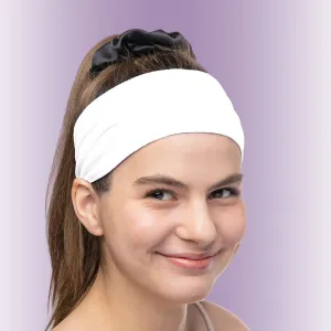 Women's Headbands Cotton Jersey 3" Wide Yoga Fitness Fashion Made in the USA White