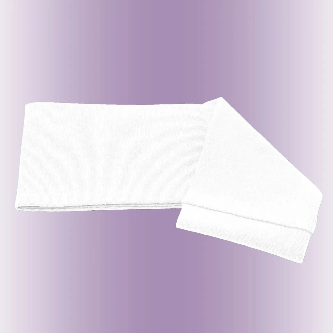 Women's Headbands Cotton Jersey 3" Wide Yoga Fitness Fashion Made in the USA White