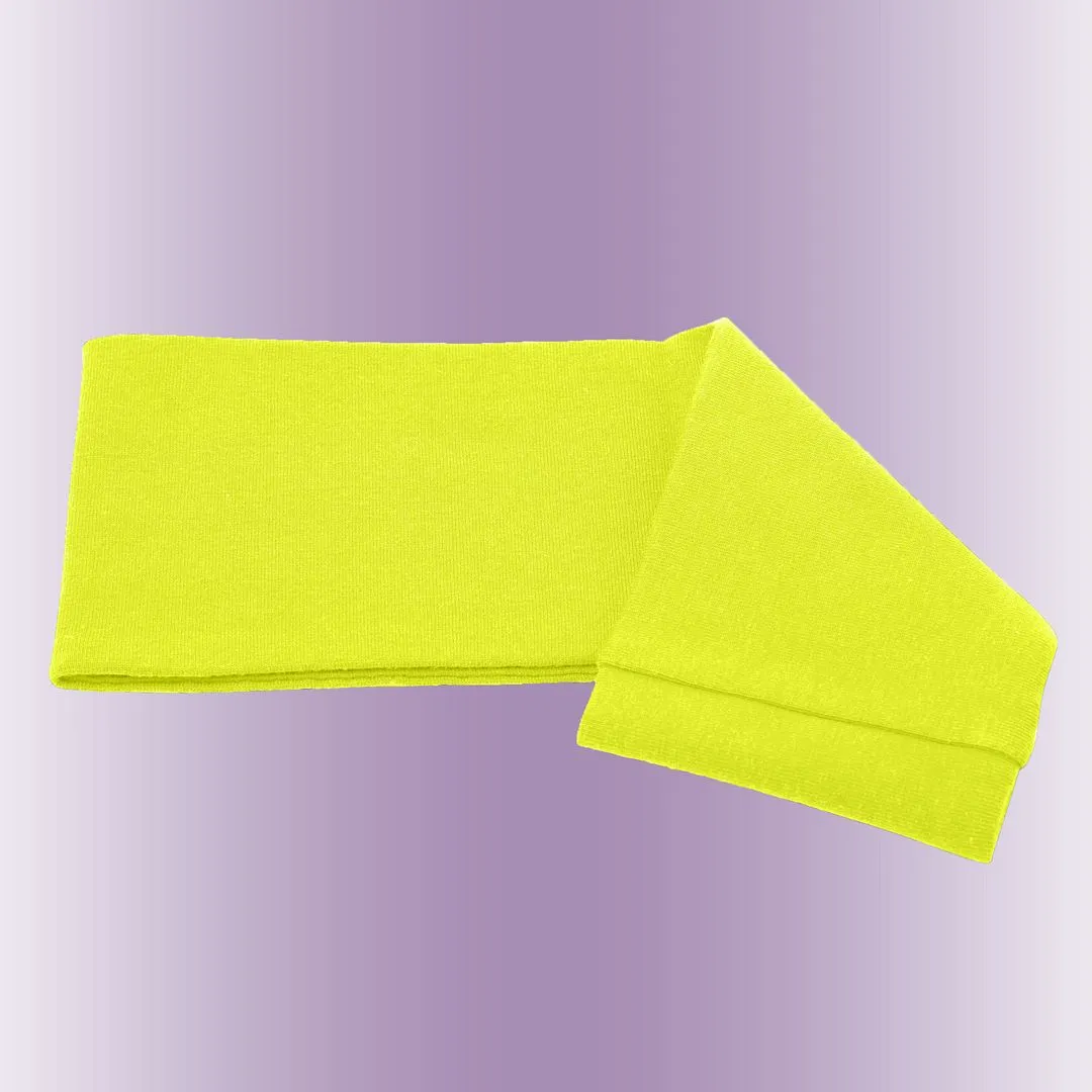 Women's Headbands Cotton Jersey 3" Wide Yoga Fitness Fashion Made in the USA Yellow Neon