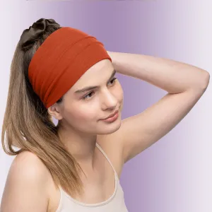 Women's Headbands Cotton Jersey 5" Wide Yoga Fitness Fashion Made in the USA Rust