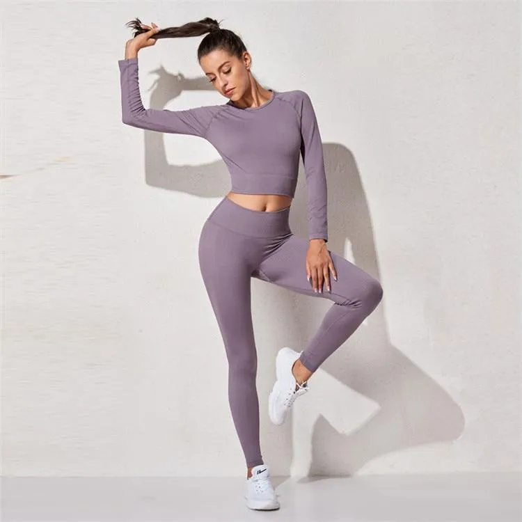 Yoga Set Workout Clothes For Women Fitness Clothing Long Sleeve Yoga Suit