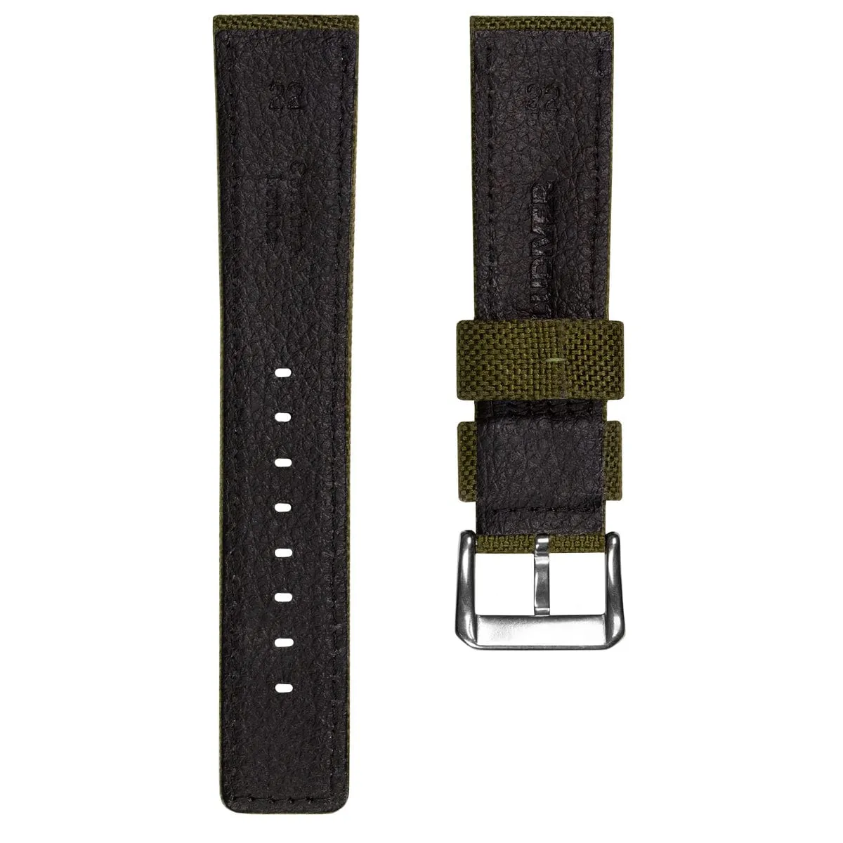 ZULUDIVER Cordura® Premium Divers Watch Strap - Green / Yellow